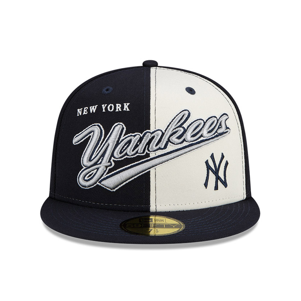 New York Yankees MLB Split Front Navy 59FIFTY Fitted Cap