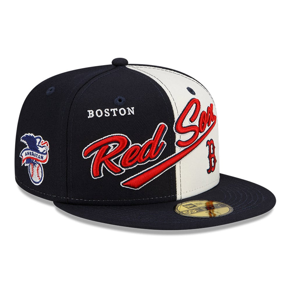 Boston Red Sox MLB Split Front Navy 59FIFTY Fitted Cap