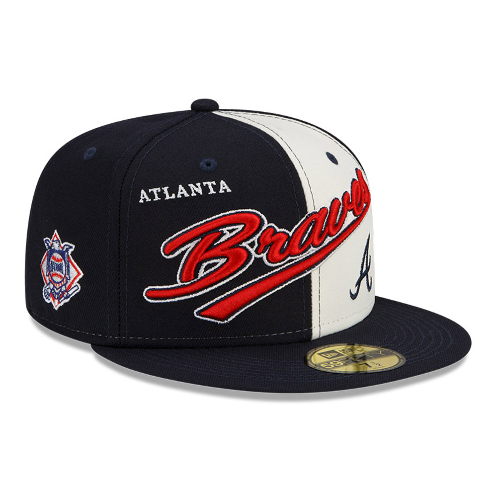 Atlanta Braves MLB Split Front Navy 59FIFTY Fitted Cap