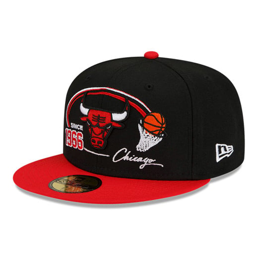 Chicago Bulls NBA 2 Tone Hoops Schwarz 59FIFTY Cap