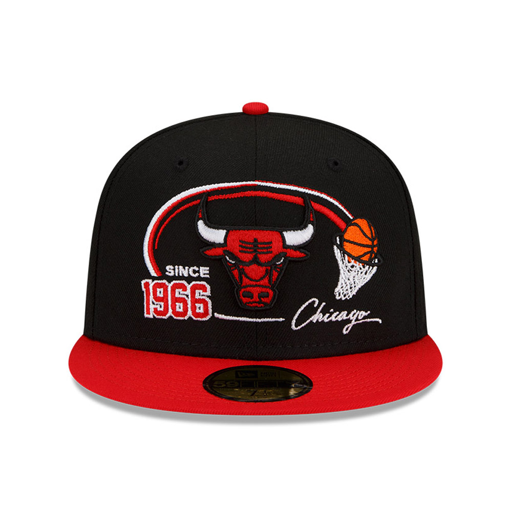 Chicago Bulls NBA 2 Tone Hoops Negro 59FIFTY Gorra