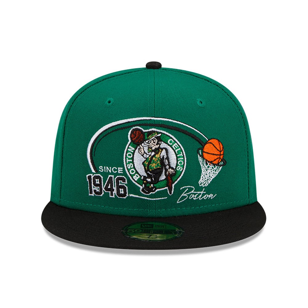 Boston Celtics NBA 2 Tone Hoops Green 59FIFTY Fitted Cap