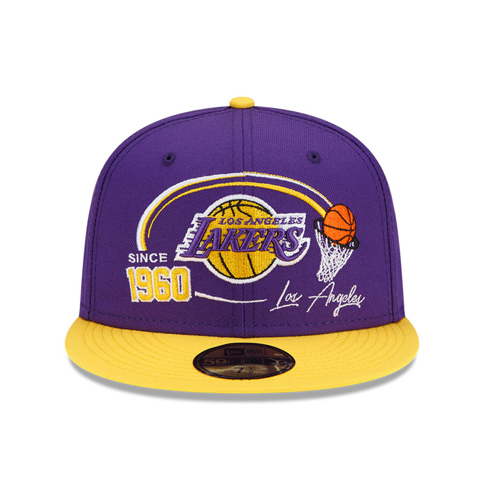 LA Lakers NBA 2 Tone Hoops Purple 59FIFTY Fitted Cap