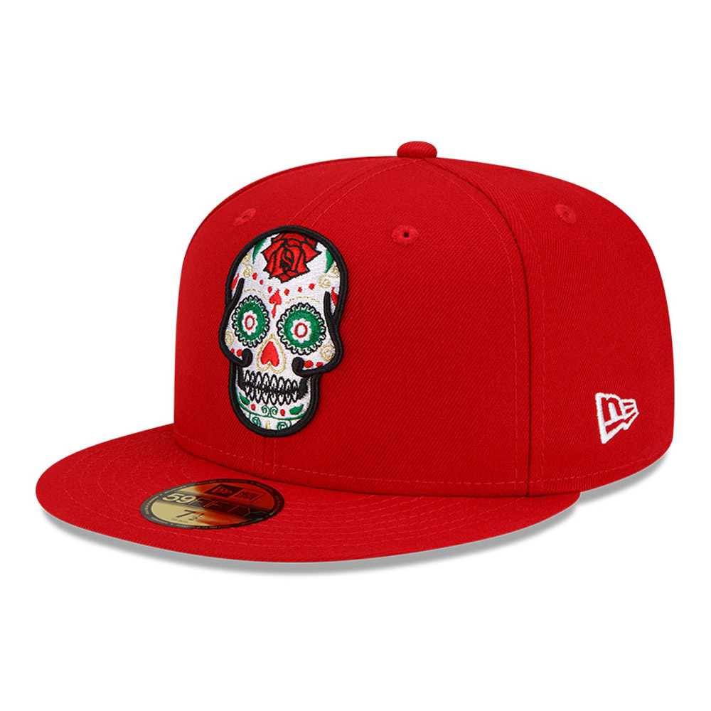 New Era Day of the Dead Skull Red 59FIFTY Cap