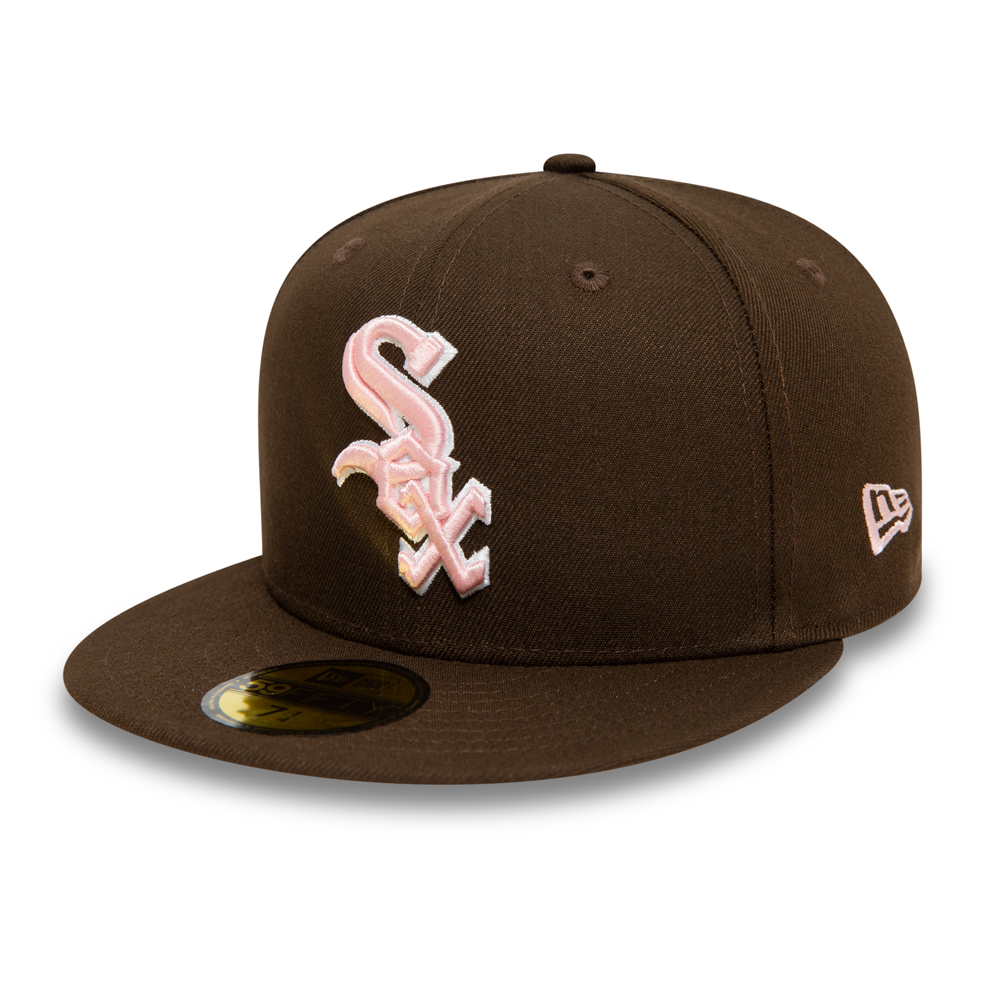 Cappellino 59FIFTY Fitted Chicago White Sox Walnut and Pink Marrone