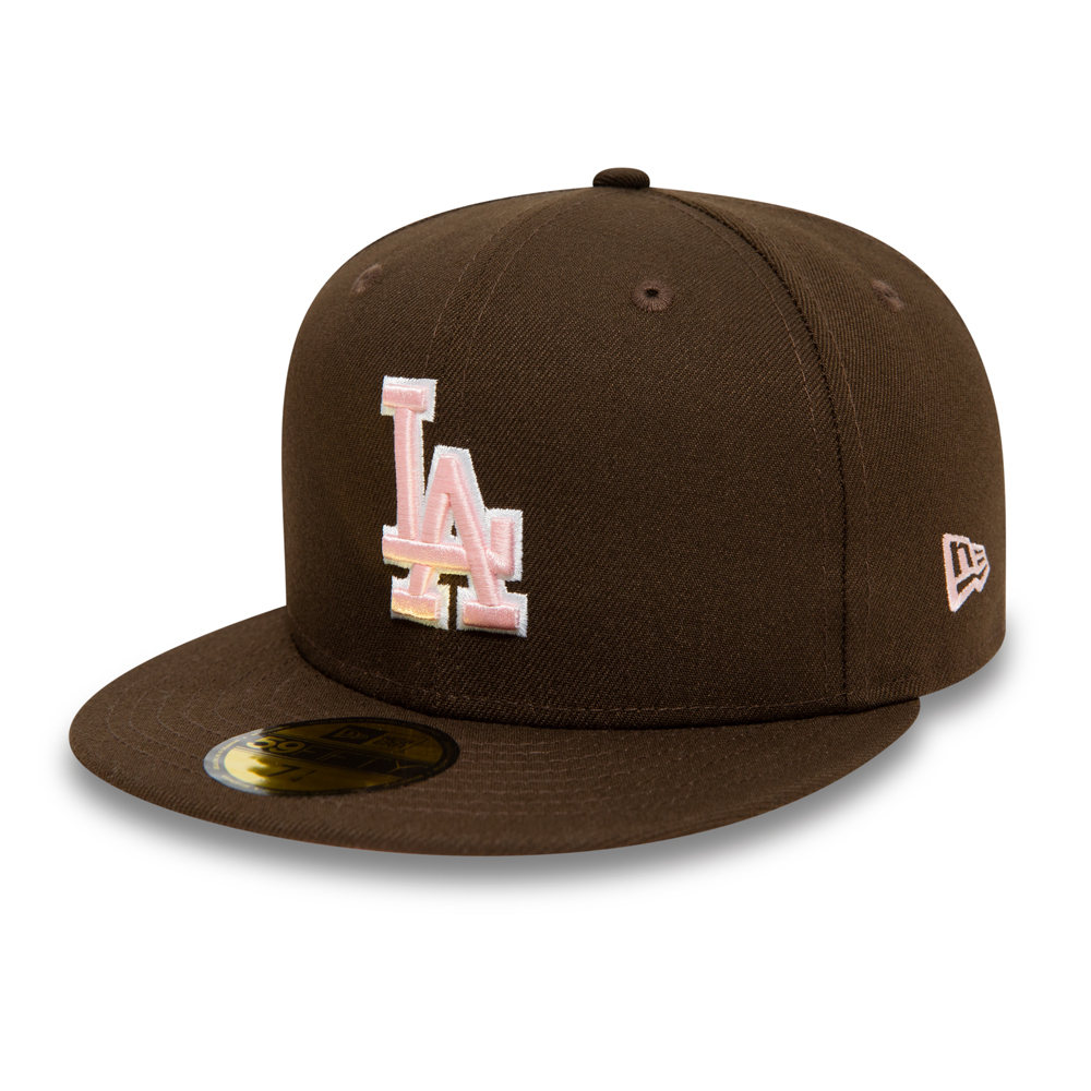 Gorra oficial New Era LA Dodgers Walnut and Pink 59FIFTY Fitted