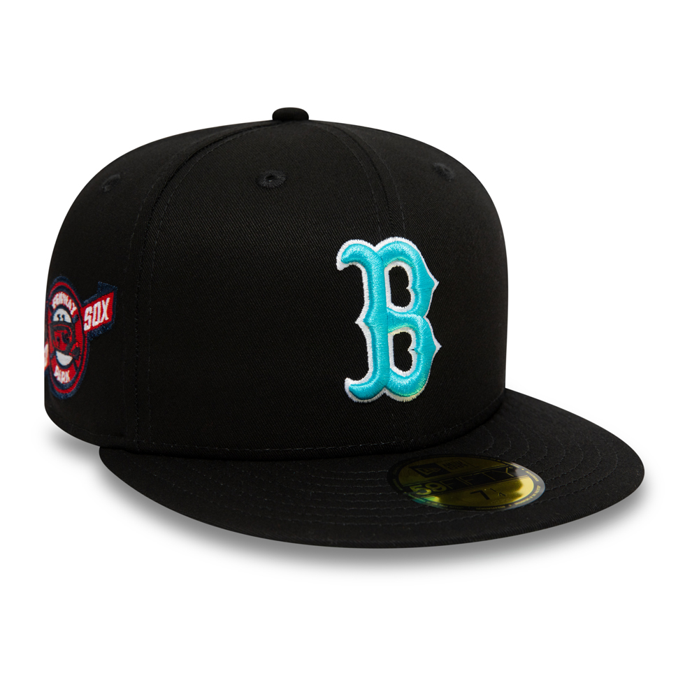 Boston Red Sox Blue Logo Black 59FIFTY Fitted Cap