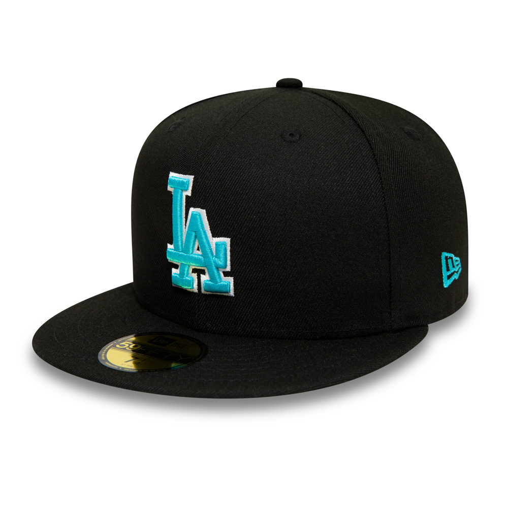 LA Dodgers Blue Logo Black 59FIFTY Cap
