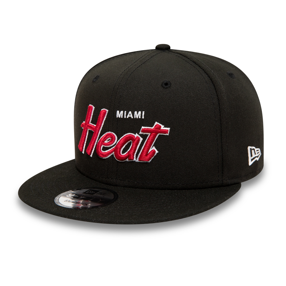 Miami Heat NBA Script Up Black 9FIFTY Cap
