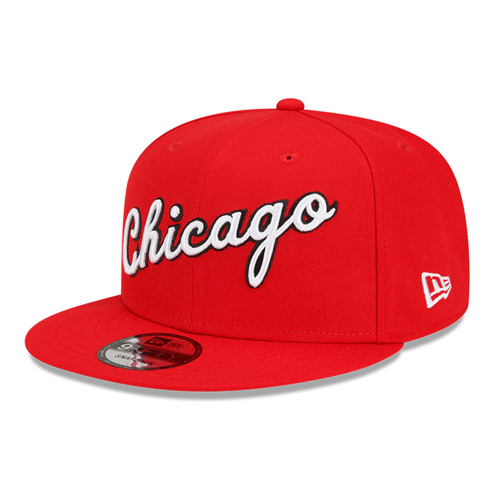 Chicago Bulls NBA City Edition Red 9FIFTY Snapback Cap