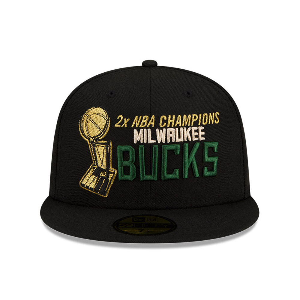 Milwaukee Bucks NBA Multi Champs Black 59FIFTY Cap