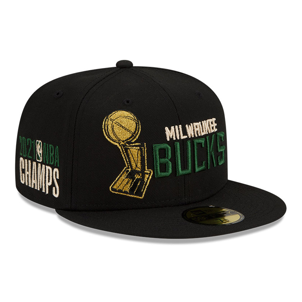 Milwaukee Bucks NBA Champs Black 59FIFTY Fitted Cap