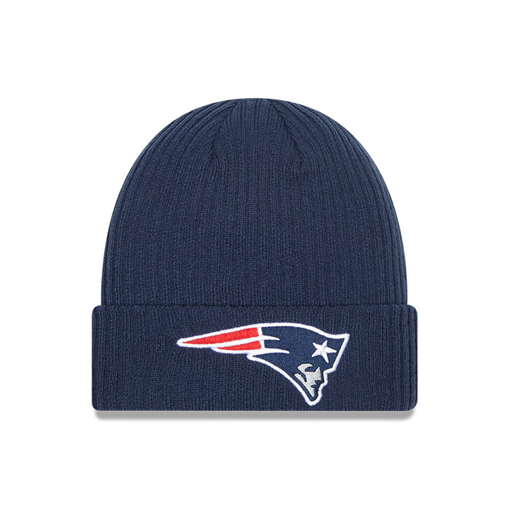 Logotipo del equipo de los New England Patriots Blue Cuff Beanie Hat