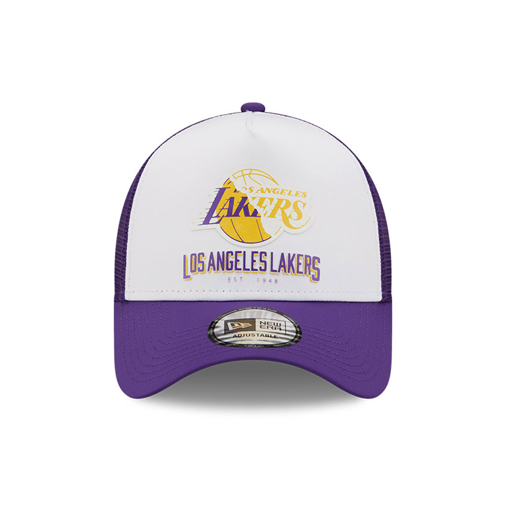 LA Lakers Grafik Lila A-Frame Trucker Cap