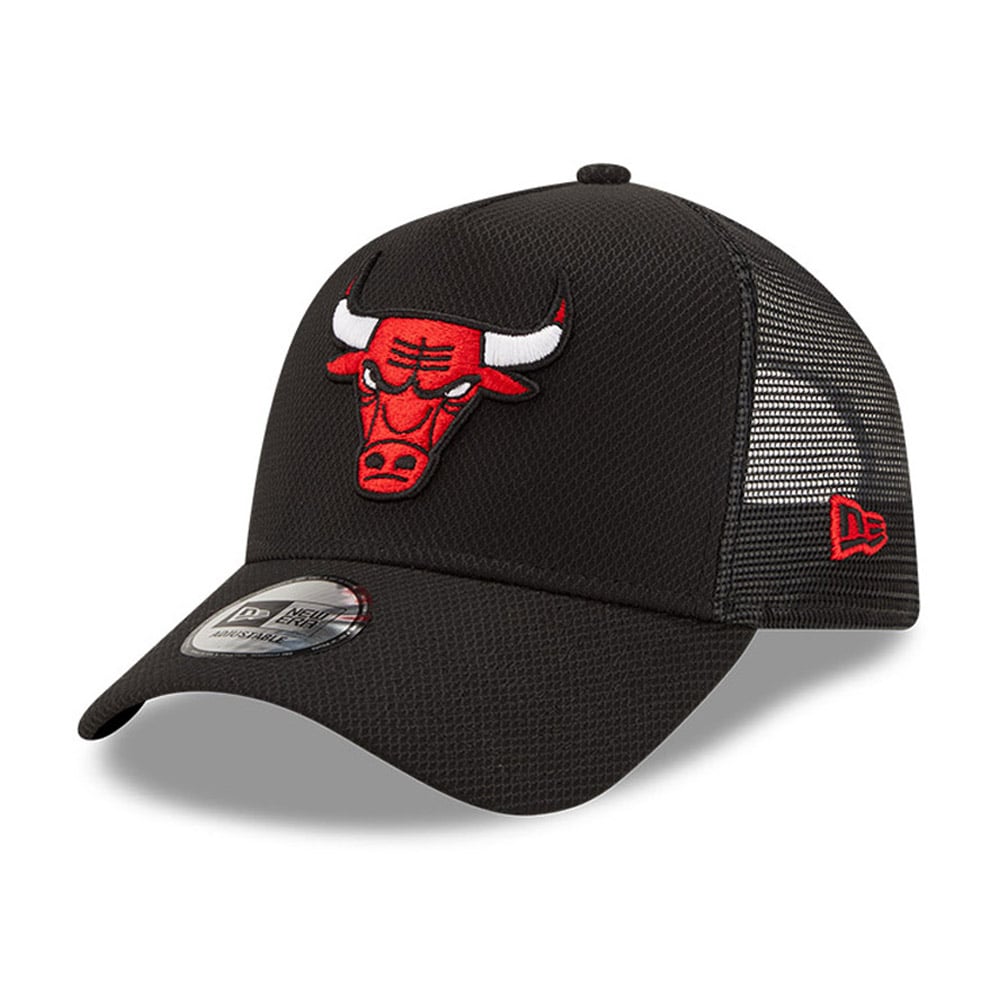 BULLS New Era Chicago Bulls Domicile Champ Cadre A Réglable Camionneur Chapeau Noir 