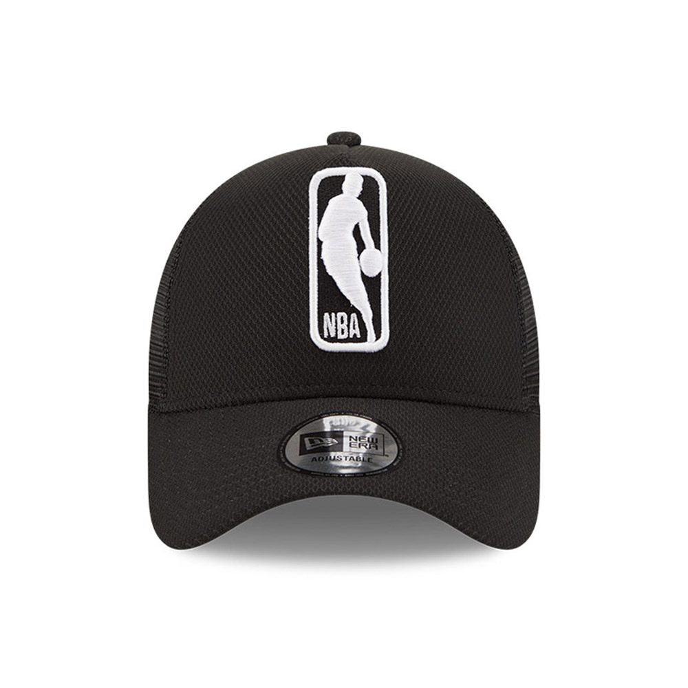 NBA Logo Black Base A-Frame Trucker Cap