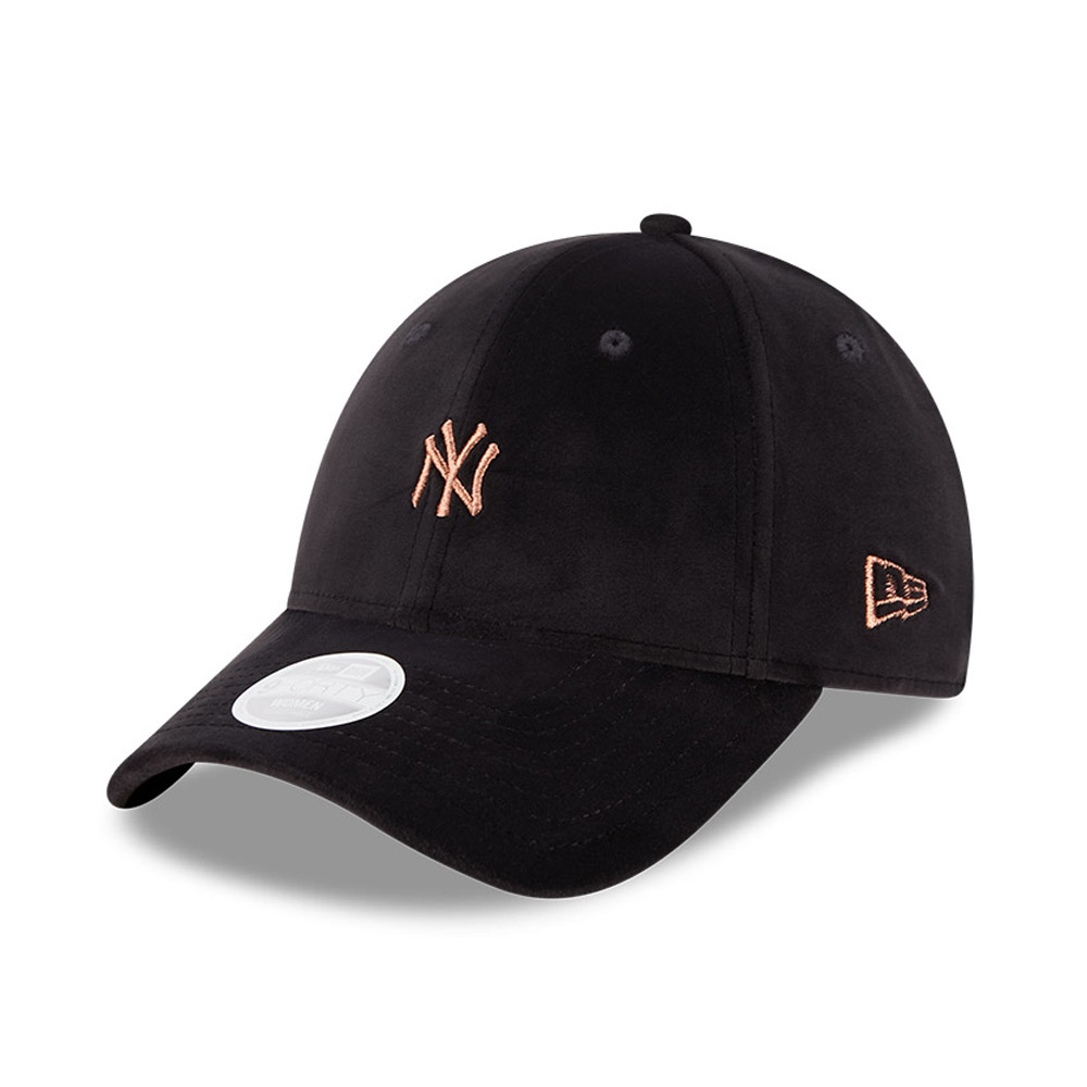 New York Yankees Wildleder Damen Schwarz 9FORTY Verstellbare Kappe
