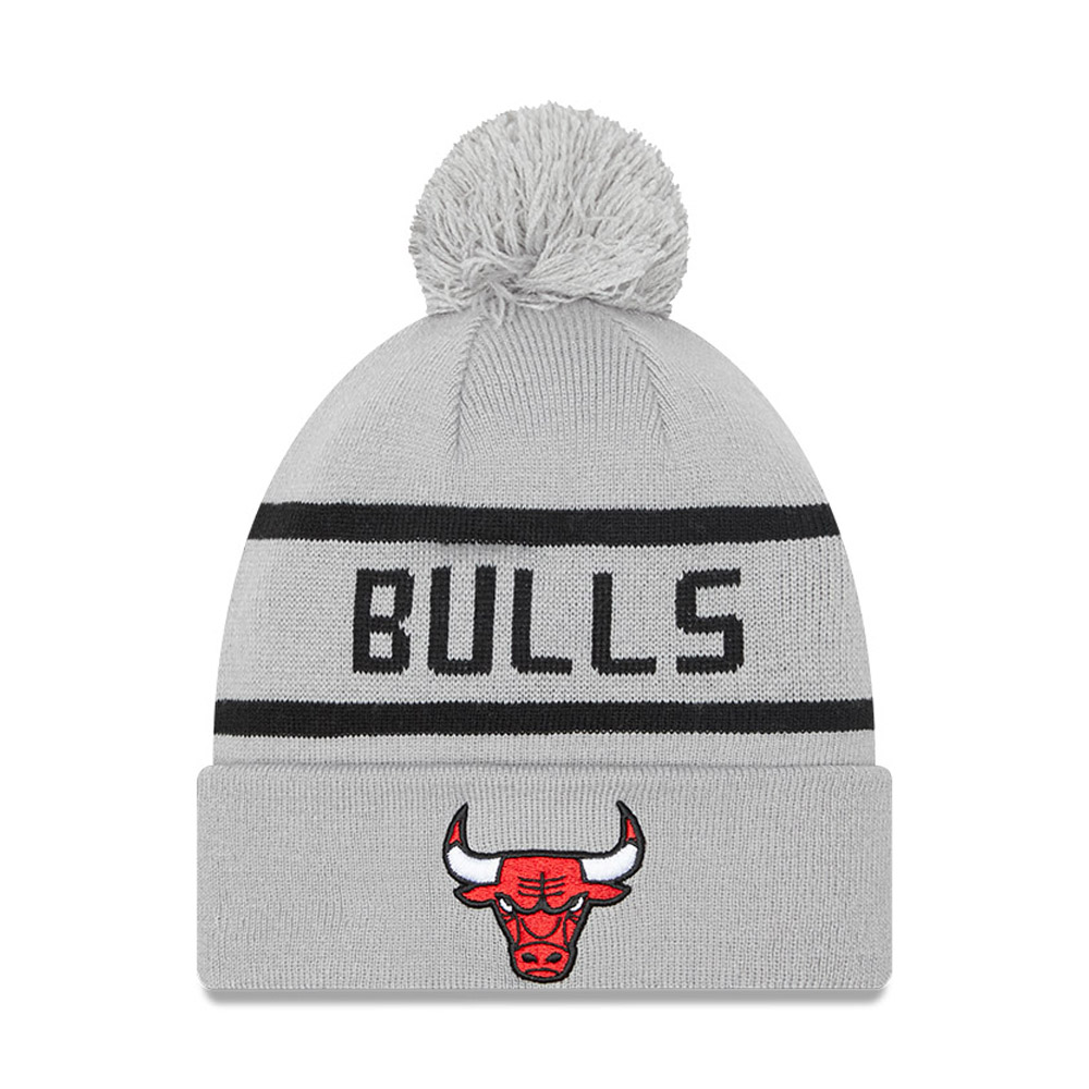 Chicago Bulls Grey Bobble Beanie Hat