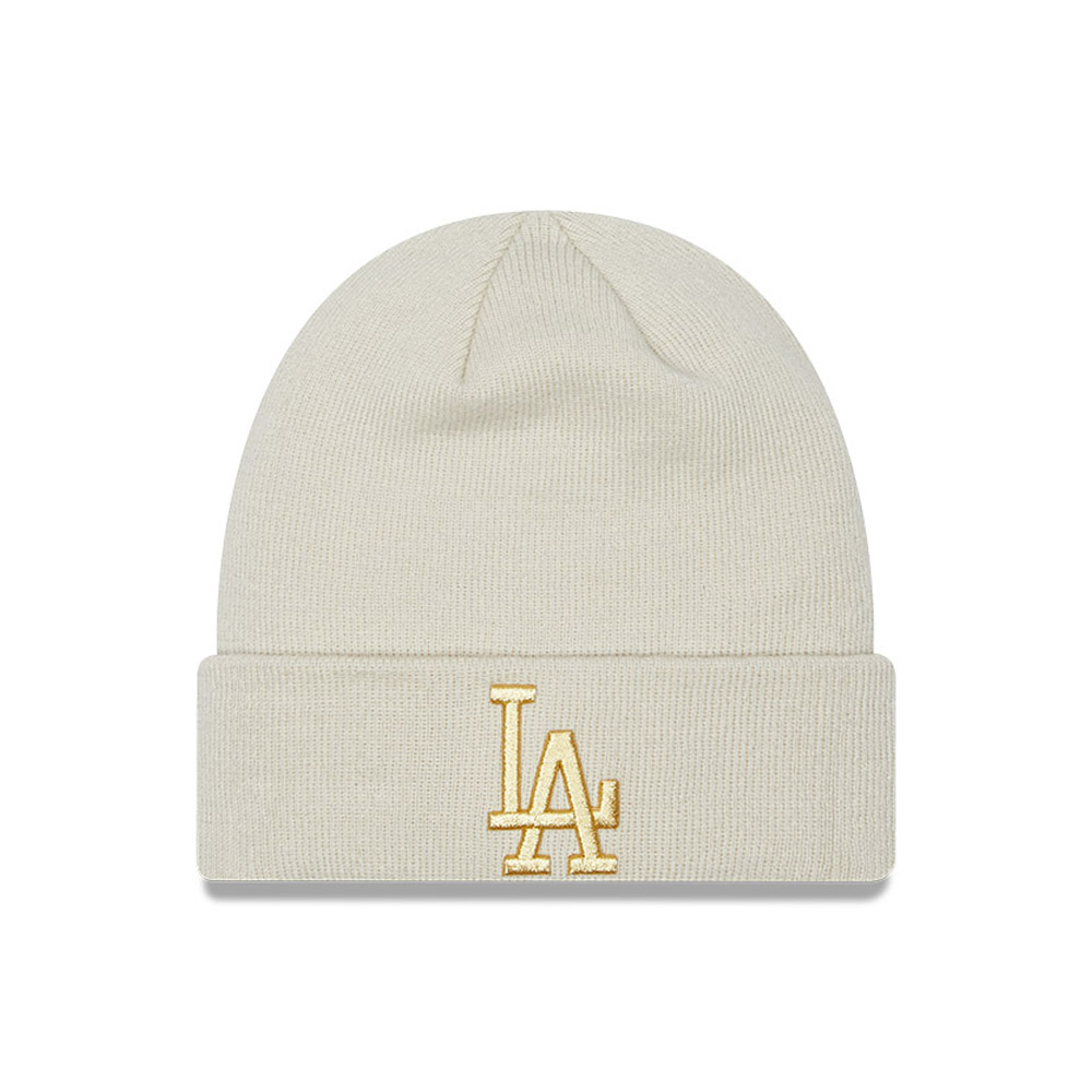 LA Dodgers Logotipo Metálico Mujer Stone Cuff Beanie Hat