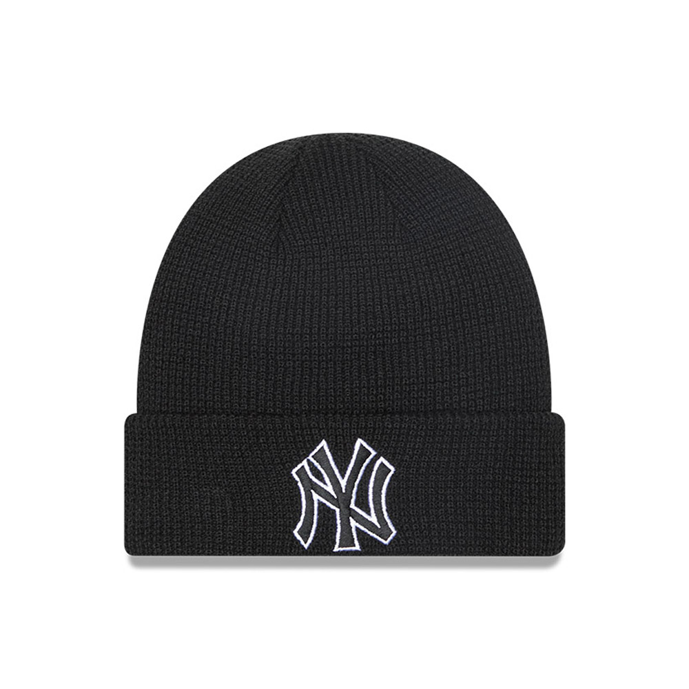 New York Yankees Pop Outline Black Cuff Beanie Hat
