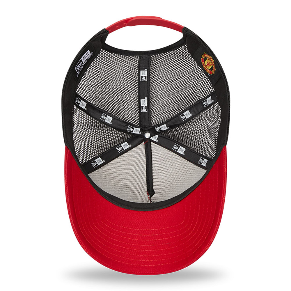 Casquette Trucker A-Frame Manchester United Imprimé All Over Rouge