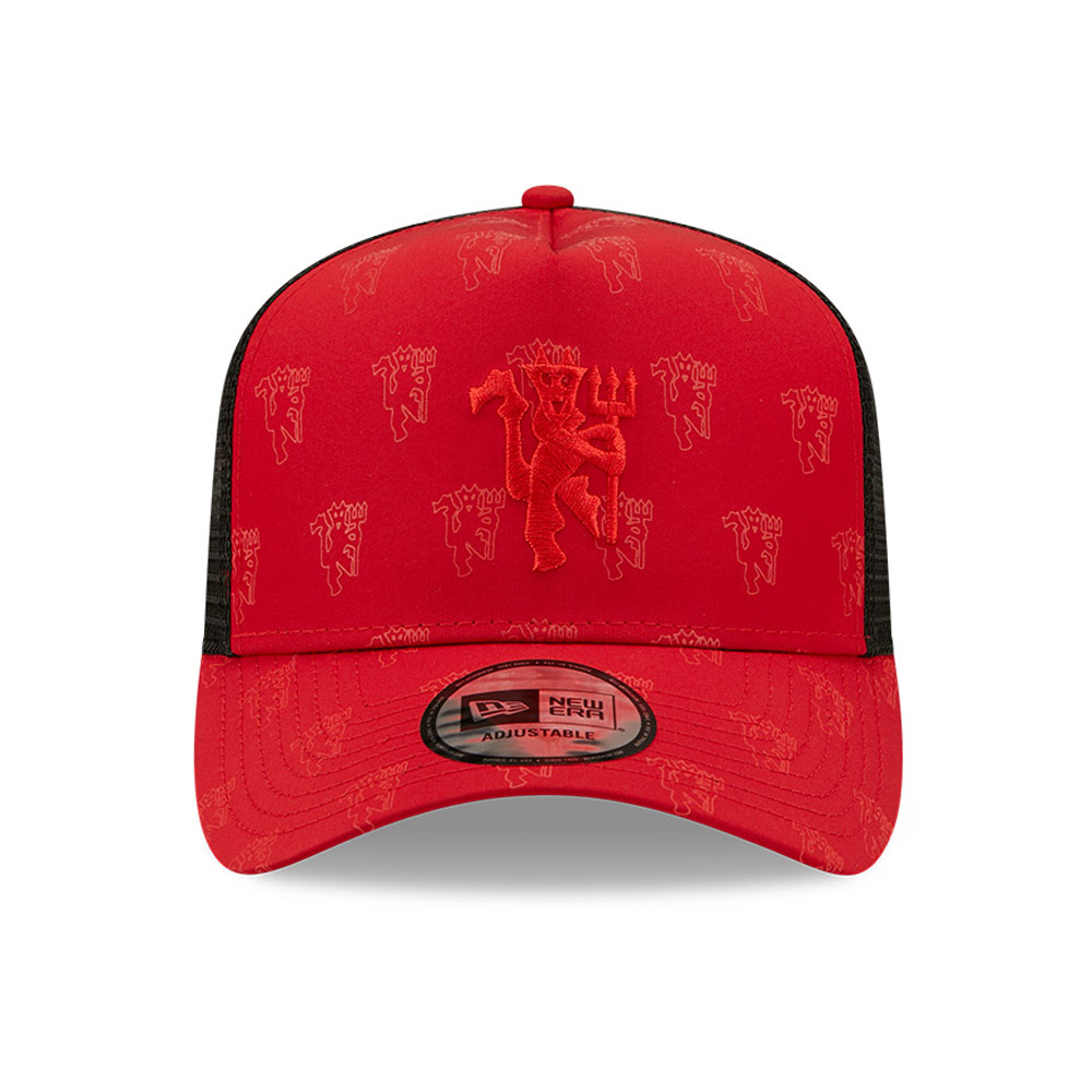 Casquette Trucker A-Frame Manchester United Imprimé All Over Rouge