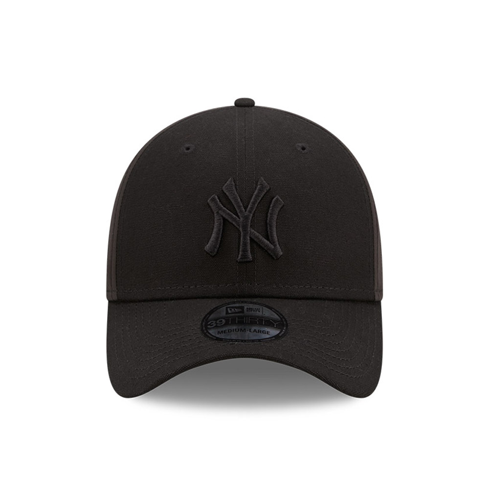 New York Yankees Canvas Black 39THIRTY Stretch Fit Cap
