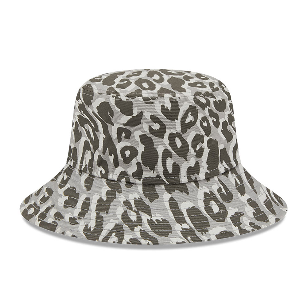 New Era Leopard Print Womens Grey Bucket Hat