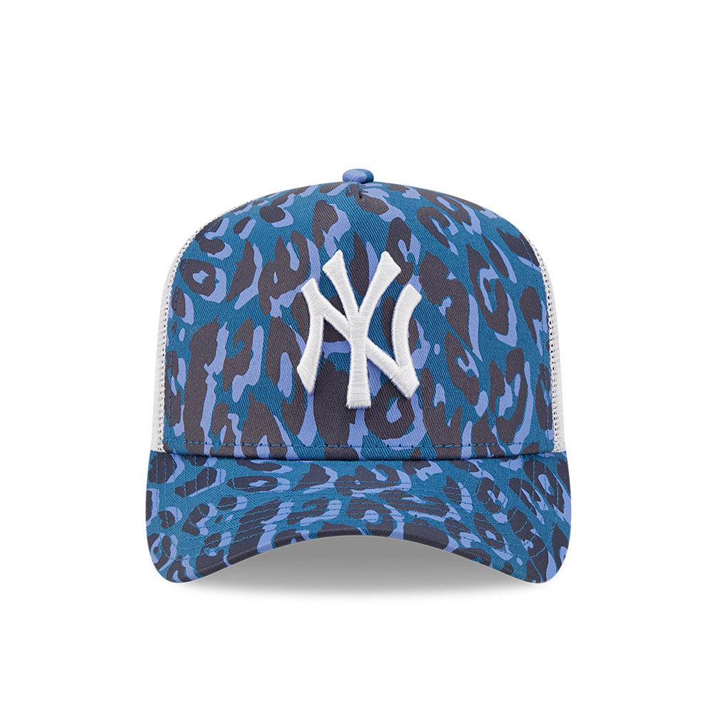 Cappellino A-Frame Trucker New York Yankees Stampa Leopardata Blu
