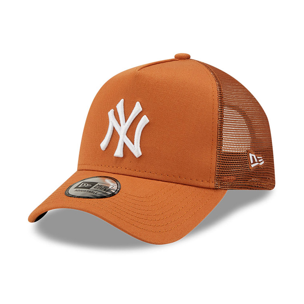 New York Yankees Tonal Mesh Brown A-Frame Trucker Cap