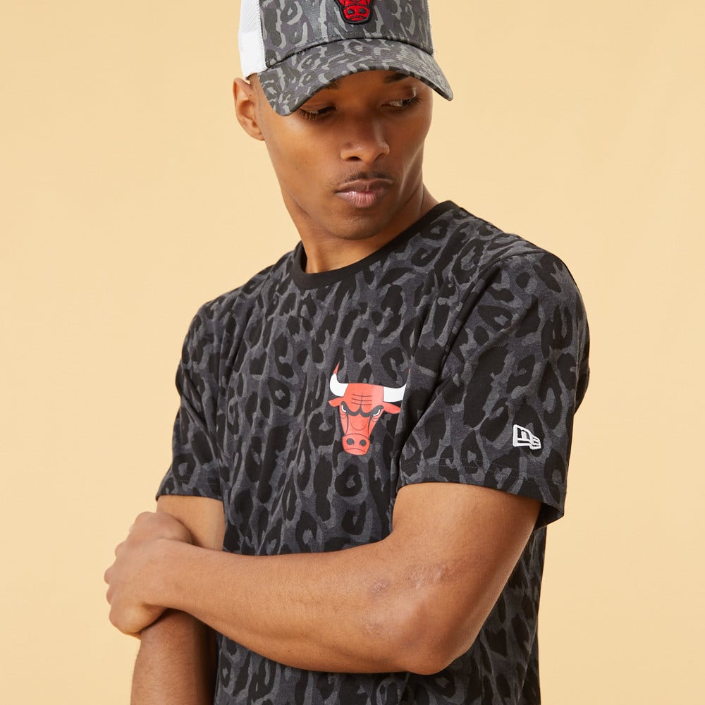 Chicago Bulls Leopard Print Grey T-Shirt