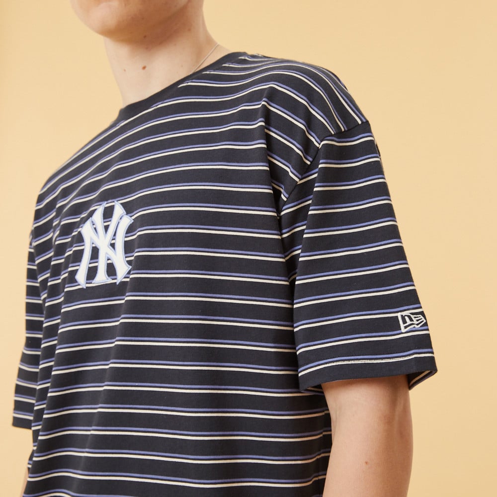 New York Yankees Stripe Navy Oversized T-Shirt