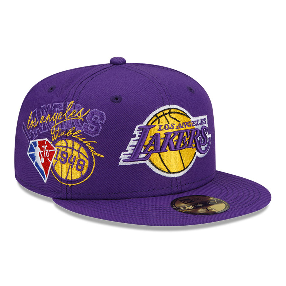 LA Lakers NBA Back Half Purple 59FIFTY Fitted Cap