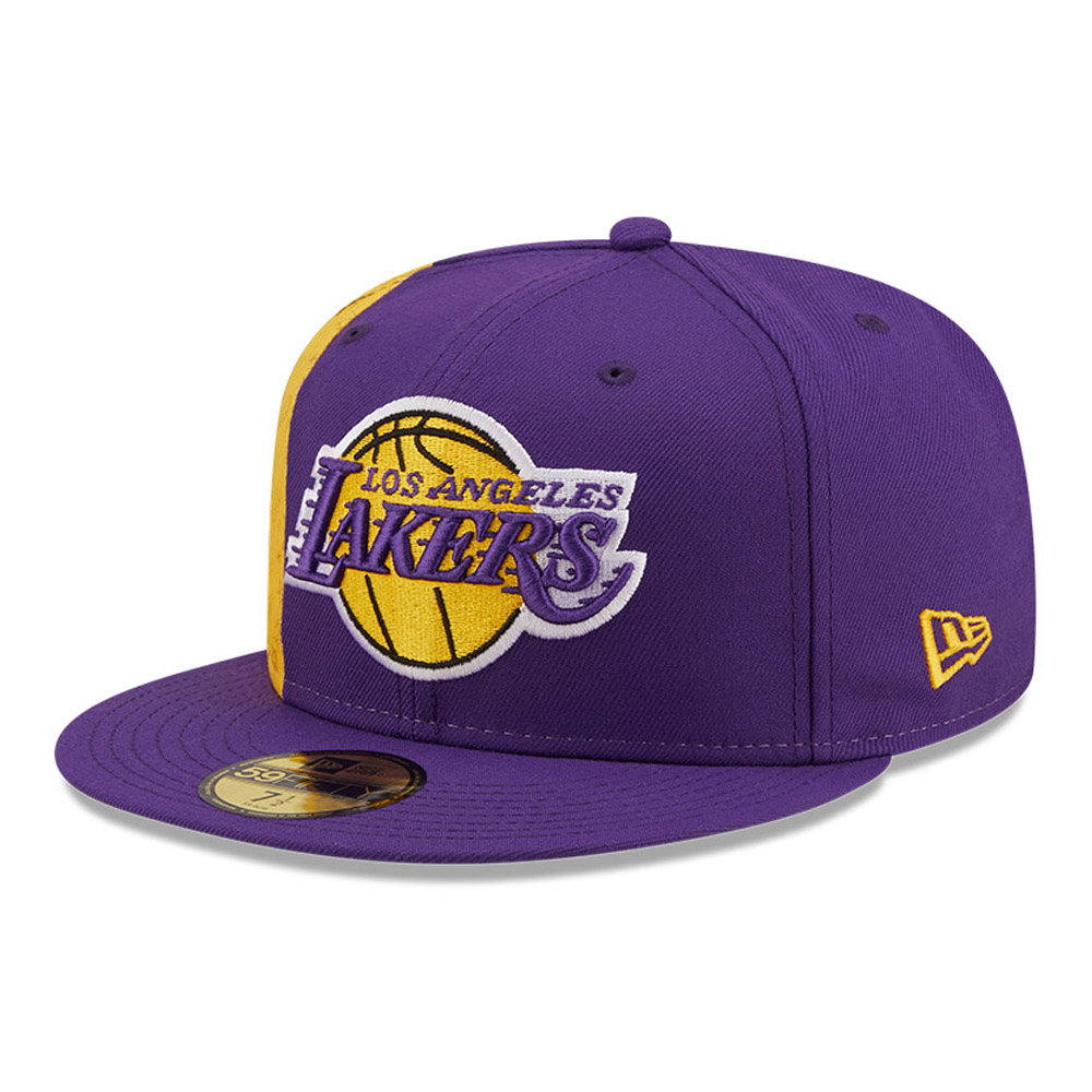 LA Lakers NBA Side City Doodle Purple 59FIFTY Fitted Cap