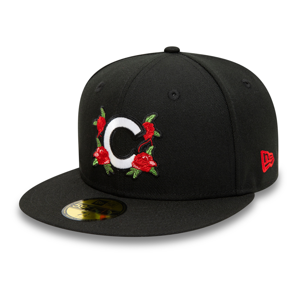 Chicago Cubs MLB Floral Black 59FIFTY Fitted Cap