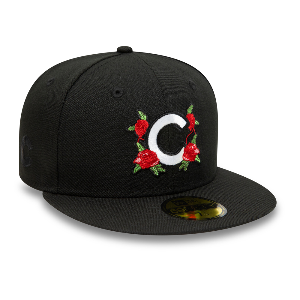 Chicago Cubs MLB Floral Black 59FIFTY Fitted Cap