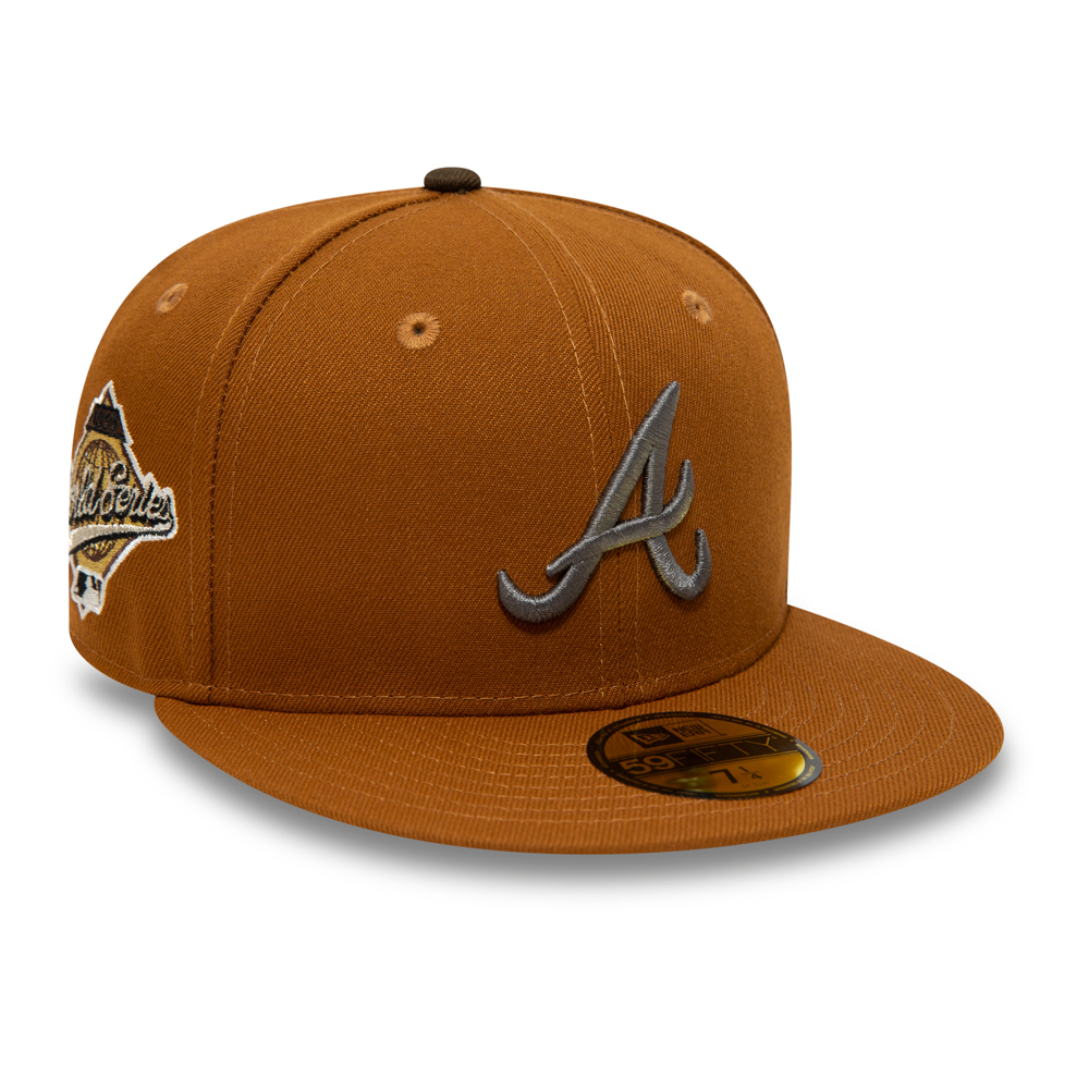 Atlanta Braves World Series Patch Tan 59FIFTY Fitted Cap