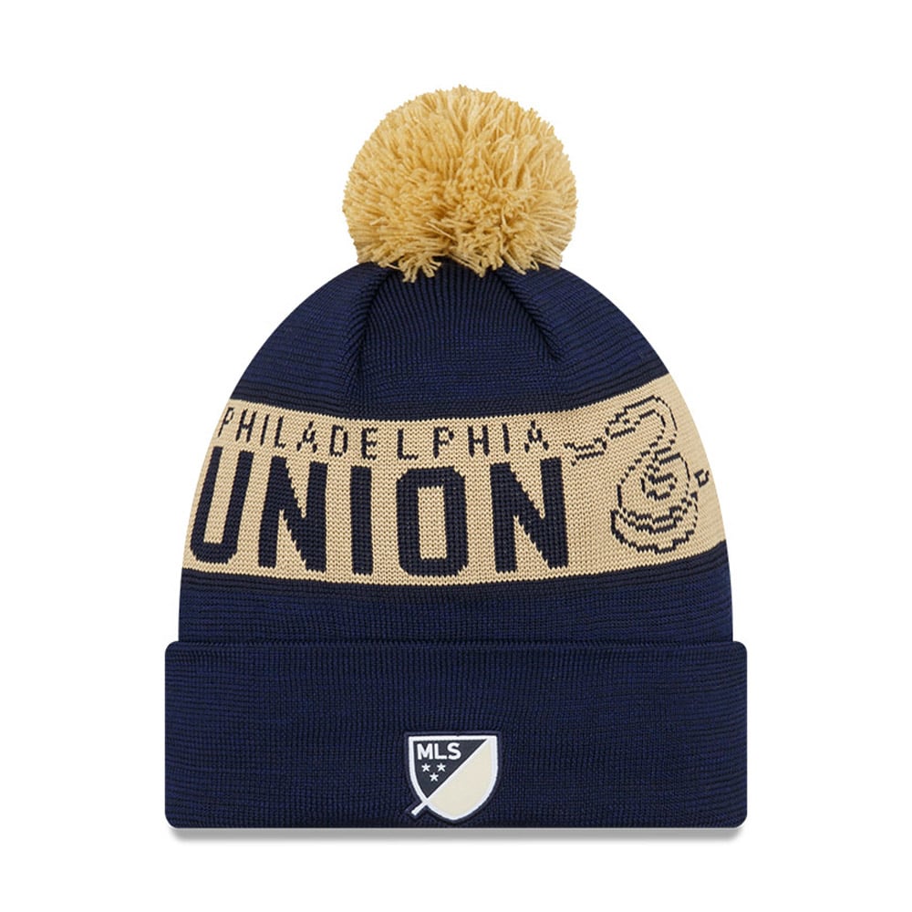 Philadelphia Union MLS Kick Off Navy Bobble Beanie Hat