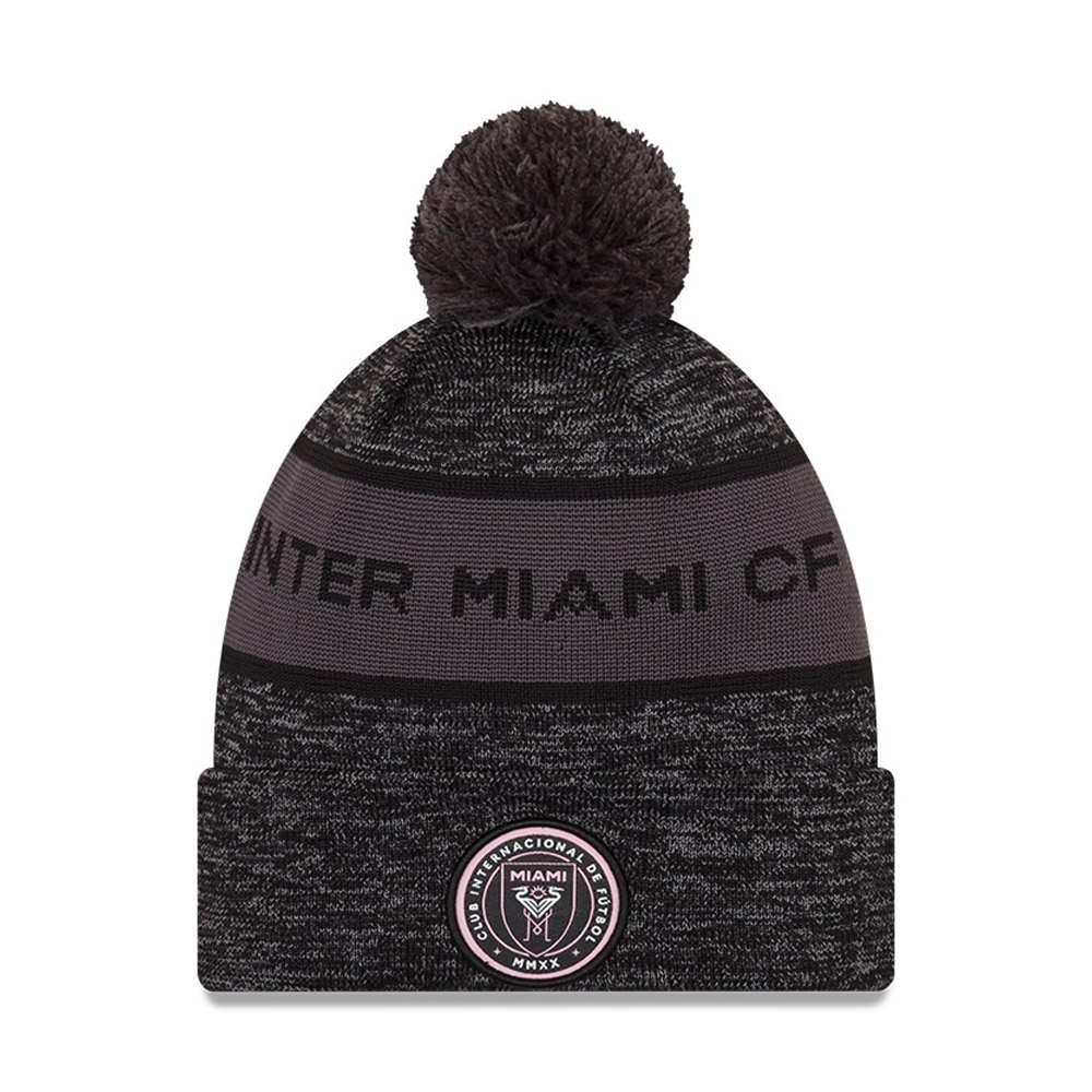 Inter Miami CF MLS Kick Off Black Bobble Beanie Hat