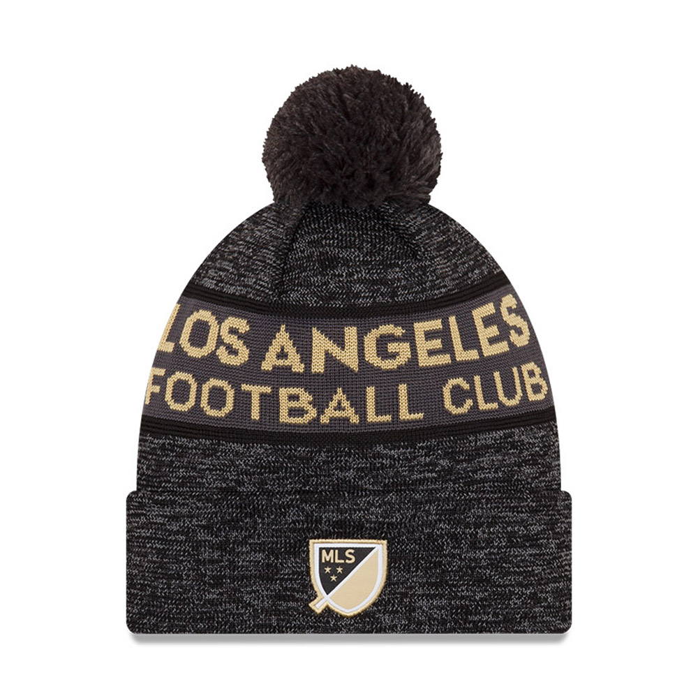 Los Angeles FC MLS Kick Off Black Bobble Beanie Hat