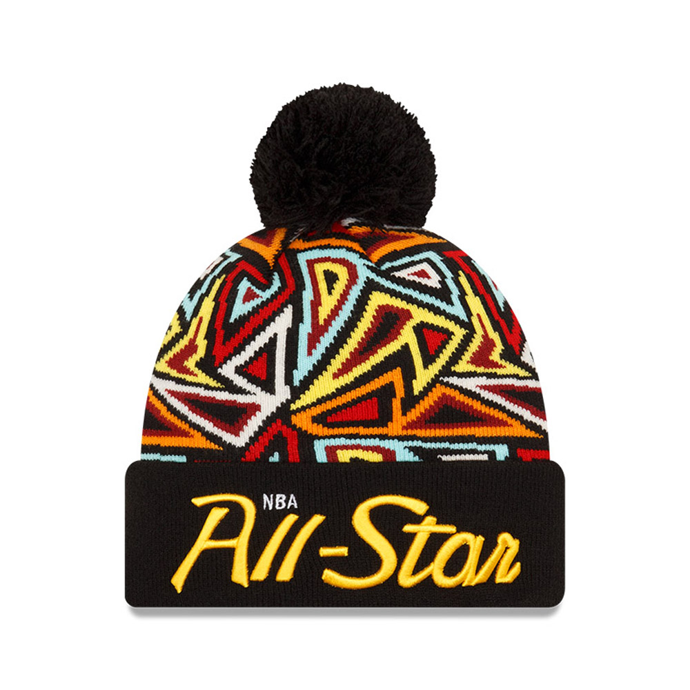 NBA Logo All Star Game Black Bobble Beanie Hat