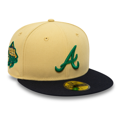 Gelbe Atlanta Braves Vegas Patch 59FIFTY Fitted Cap