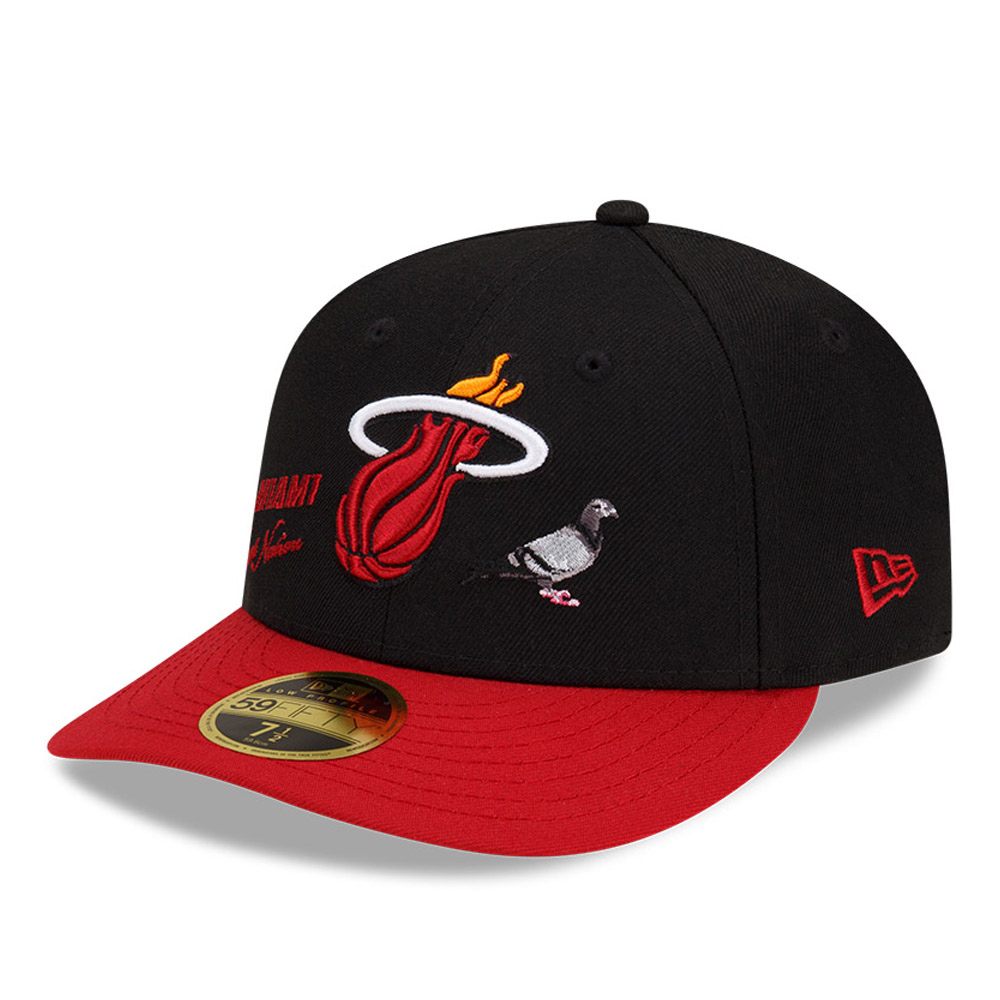 Miami Heat Staple Black 59FIFTY Low Profile Cap