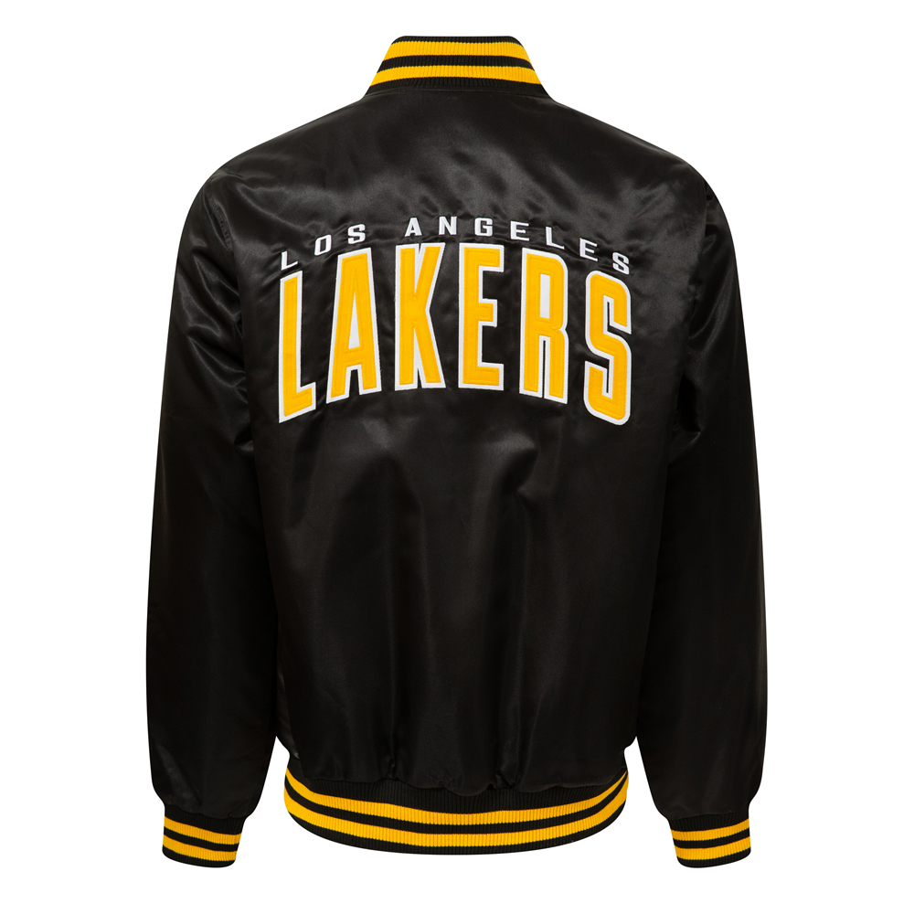 LA Lakers Wordmark Black Bomber Jacket