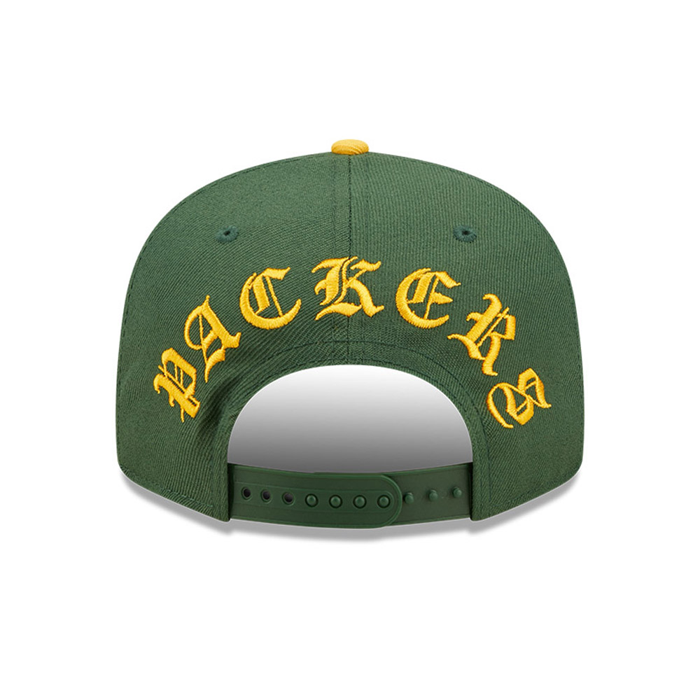 Green Bay Packers NFL Black Letter Arch Green 9FIFTY Snapback Cap