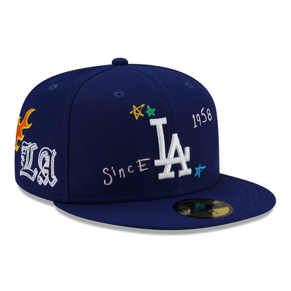 LA Dodgers MLB Scribble Blue 59FIFTY Fitted Cap