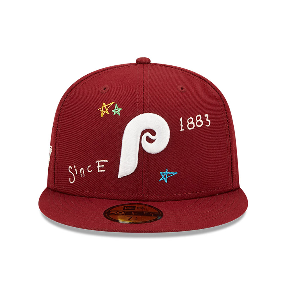 Rote Philadelphia Phillies MLB Scribble 59FIFTY Cap