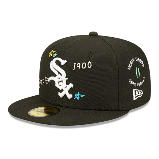 Schwarze Chicago White Sox MLB Scribble 59FIFTY Cap