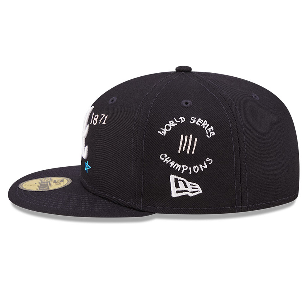 Atlanta Braves MLB Scribble Navy 59FIFTY Fitted Cap