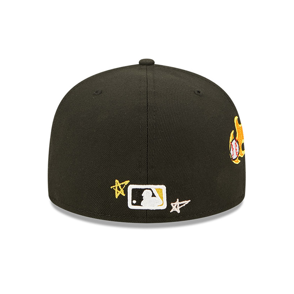 Schwarze Pittsburgh Pirates MLB Scribble 59FIFTY Cap